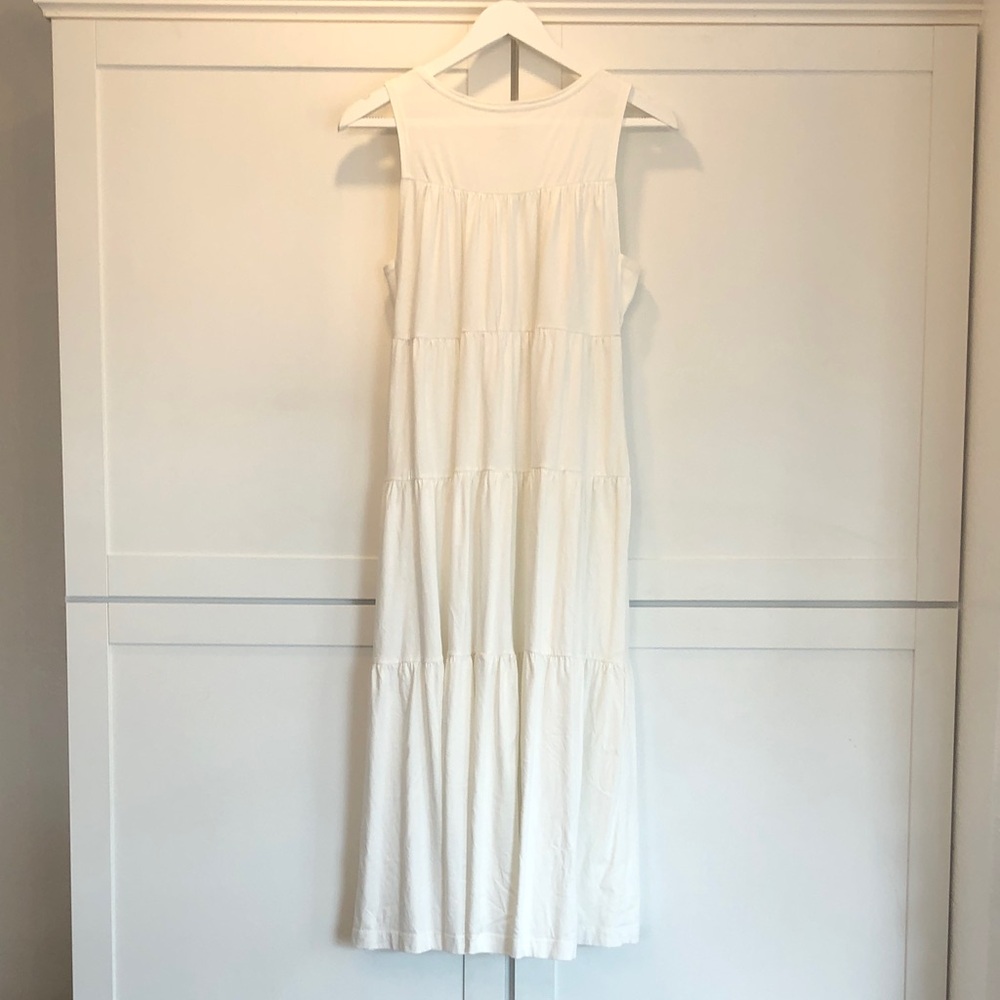 Summersalt 100% Pima Cotton White Luxe Tiered Maxi Dress Size Small - Picture 2 of 6